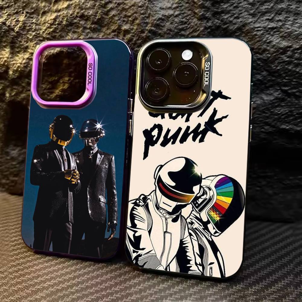 Крутой чехол для телефона Daft Punk для iPhone 17 16 15 14 13 12 11 Pro Max Plus Серебристый конфетный Матовый чехол