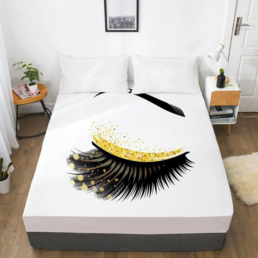 Простыня наматрасник с резинкой Простыни Постельное белье Простыня размера Queen King 90/160X200CM Magical Lash