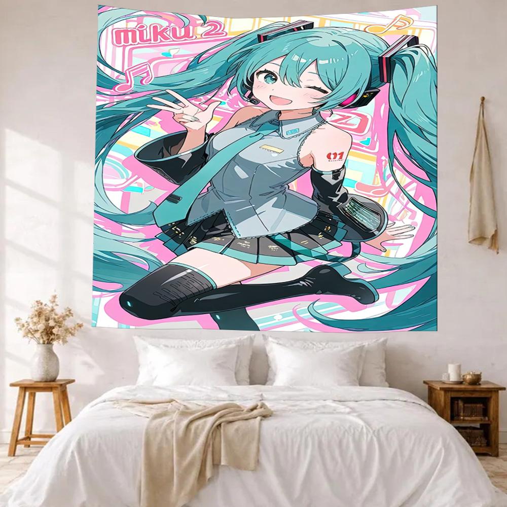 Hatsune Miku Style Wall Decor Tapestry Art For Pet Memorial Birthdaywedding Party Backdrop Family Gift