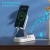Cell Phone Stand with Wireless Bluetooth Speaker Foldable Adjustable Mobile Phone Holder Anti-Slip Design Phone Support