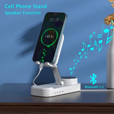 Подставка для мобильного телефона с беспроводным Bluetooth-динамиком. Складной регулируемый держатель для мобильного телефона. Противоскользящий дизайн. Поддержка телефона.