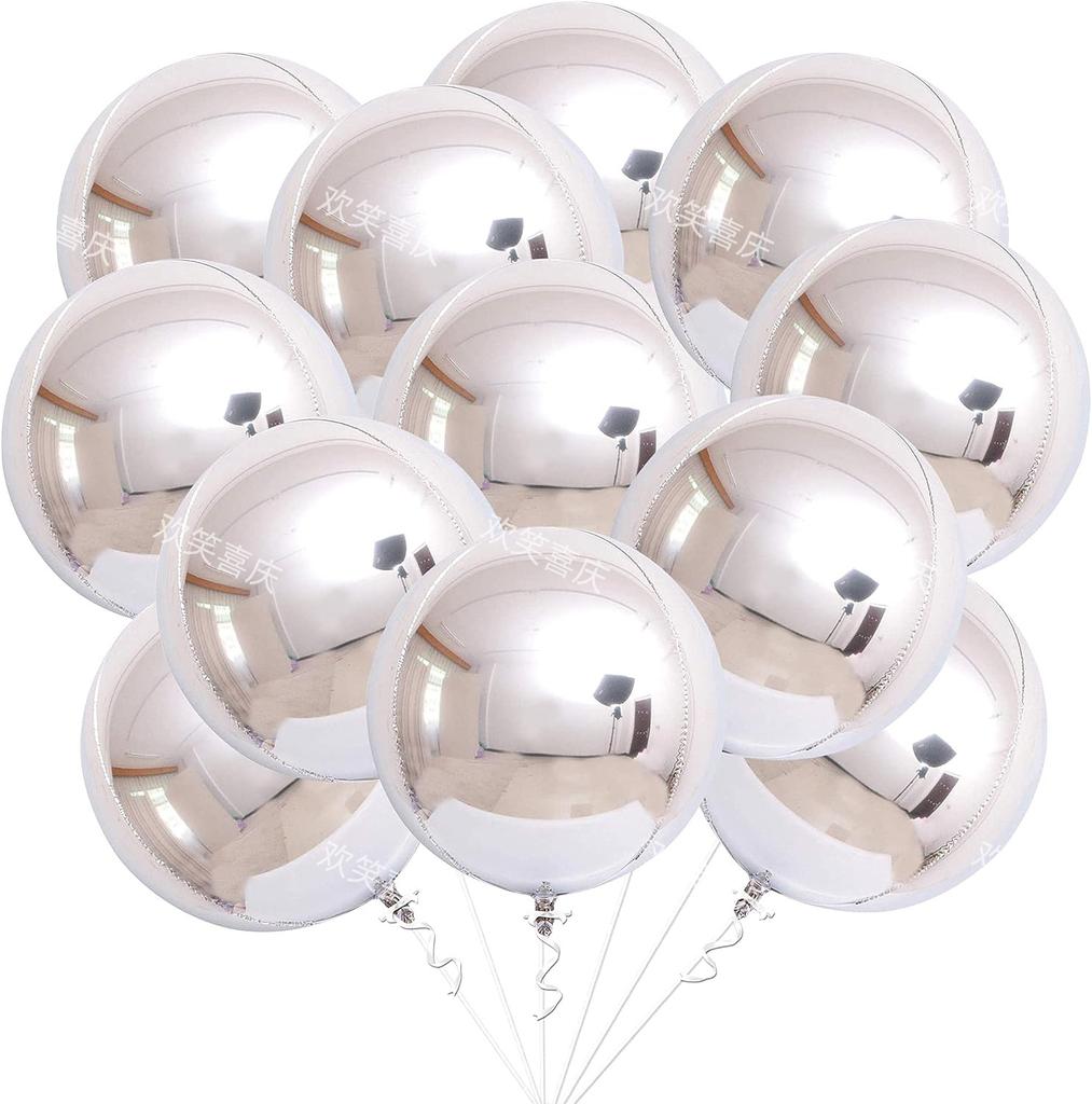 4D Aluminum Film Balloon 18-Inch Three-Dimensional Round Floating Sky Wedding Outdoor Photo Wedding Birthday Party Decoration Balloon