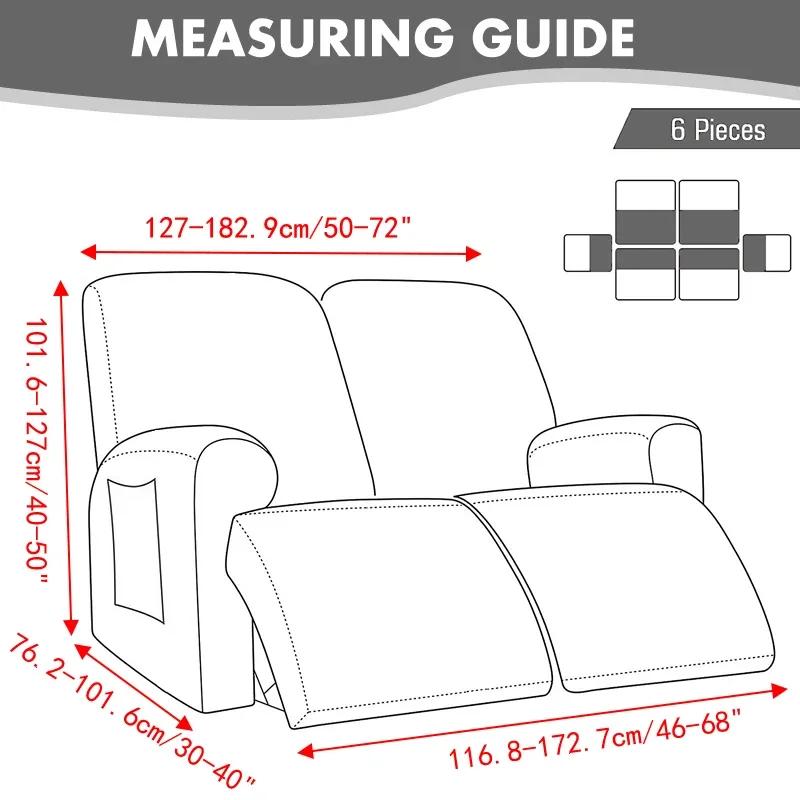 1 2 3 Seater Recliner Sofa Cover Stretch  Chair Cover Elastic Sofa Slipcovers for Living Room Armchair Furniture Covers