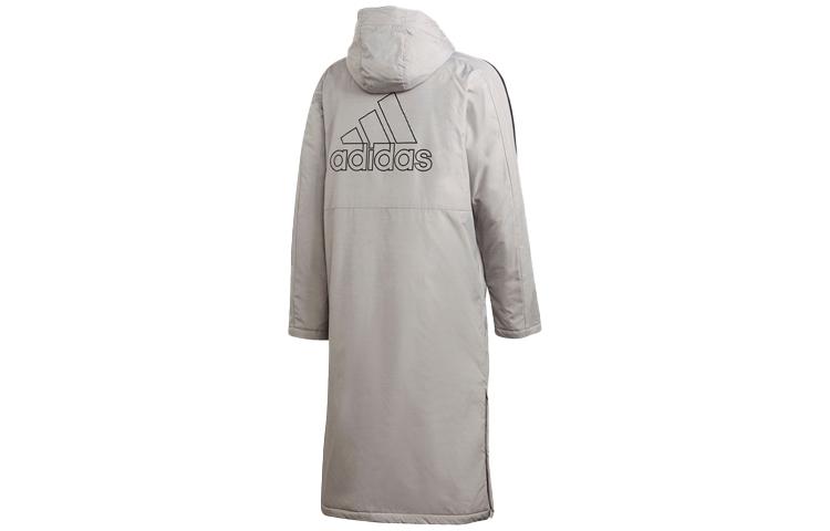 Men's Adidas Puffer Jackets Men's Gray Hooded Thickened Other