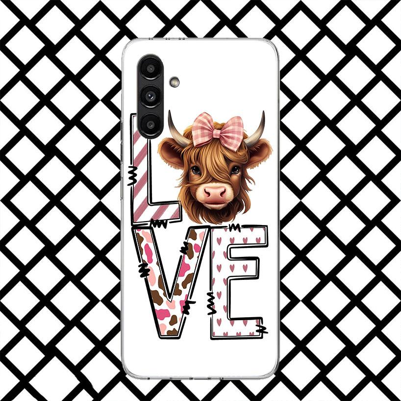 Cute Highland Cow Phone Case for Samsung Galaxy A17 A37 A57 A16 A26 A36 A56 A15 A25 A35 A55 A14 A24 A34 A54 A13 A23 A33 A53 Gala