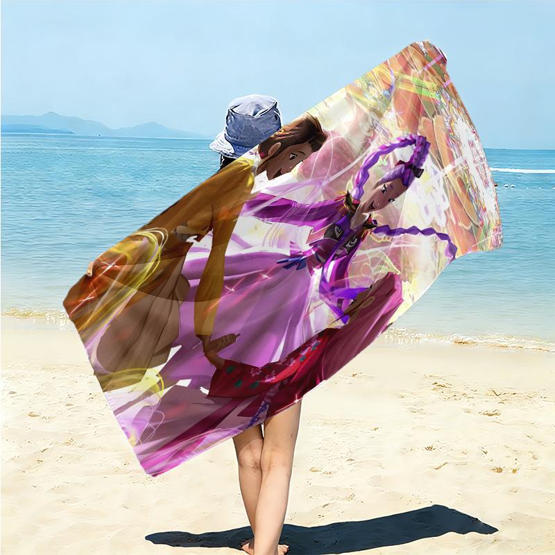 1Pc Fantasy Dance Light Beach Towel Microfiber Beach Towel Thin Absorbent For Beach Swimming Yoga Bath Sports 0917194