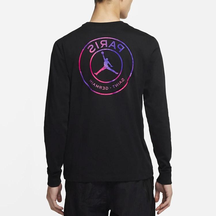 Air Jordan Paris Saint-Germain Лонгслив с круглым вырезом Азиатский размер S 'Черный' Мужской CZ0794-010