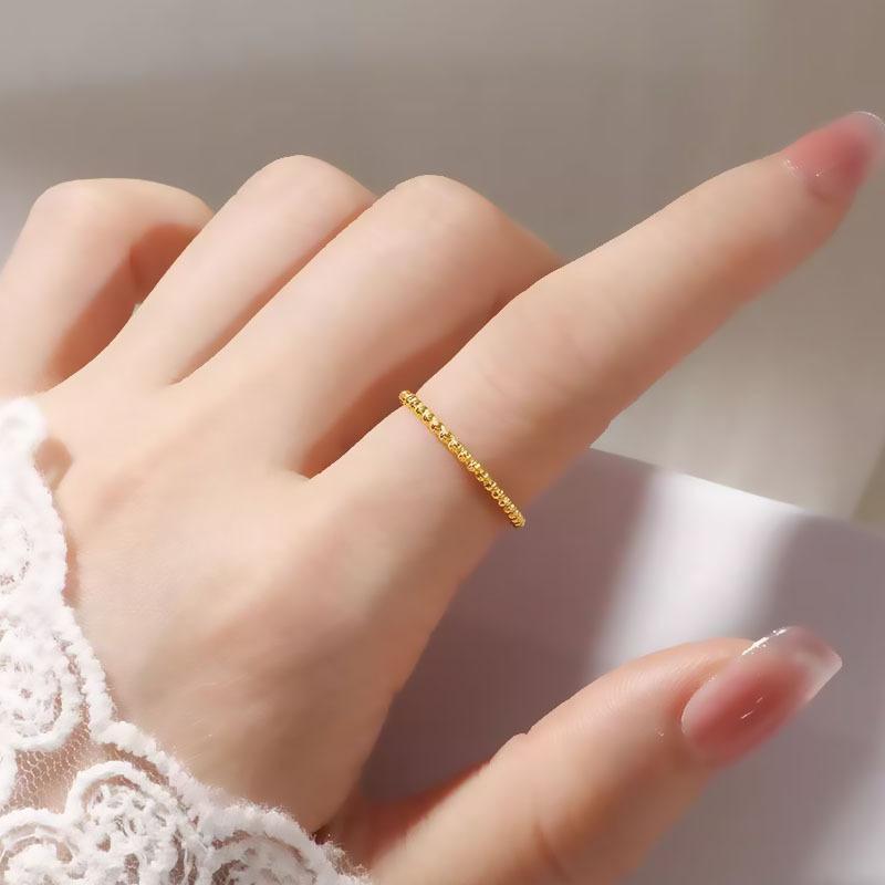 Small Steel Ball Titanium Steel Ring Women's Light Luxury and Delicate Index Finger Summer Ring
