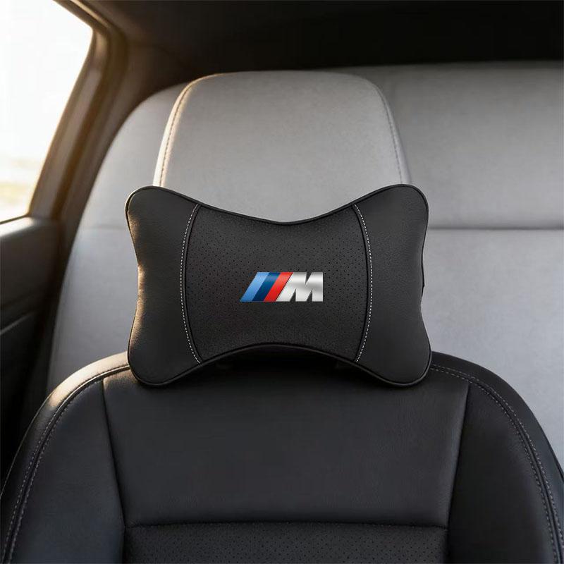 NAZF2 keychain High-quality Leather Car Seat Headrest Memory Foam Comfort Pillow Auto Interior For BMW M Logo E46 E53 E93 X5 E92 E9E53