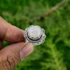 Gift For Her 925 Silver Natural Rainbow Moonstone Multi Stone Adjustable Ring