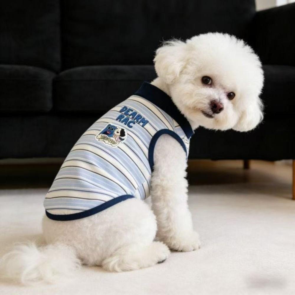 Striped Small Dog Apparel Lightweight Pet Clothing New Pet Summer Outfit Outfit