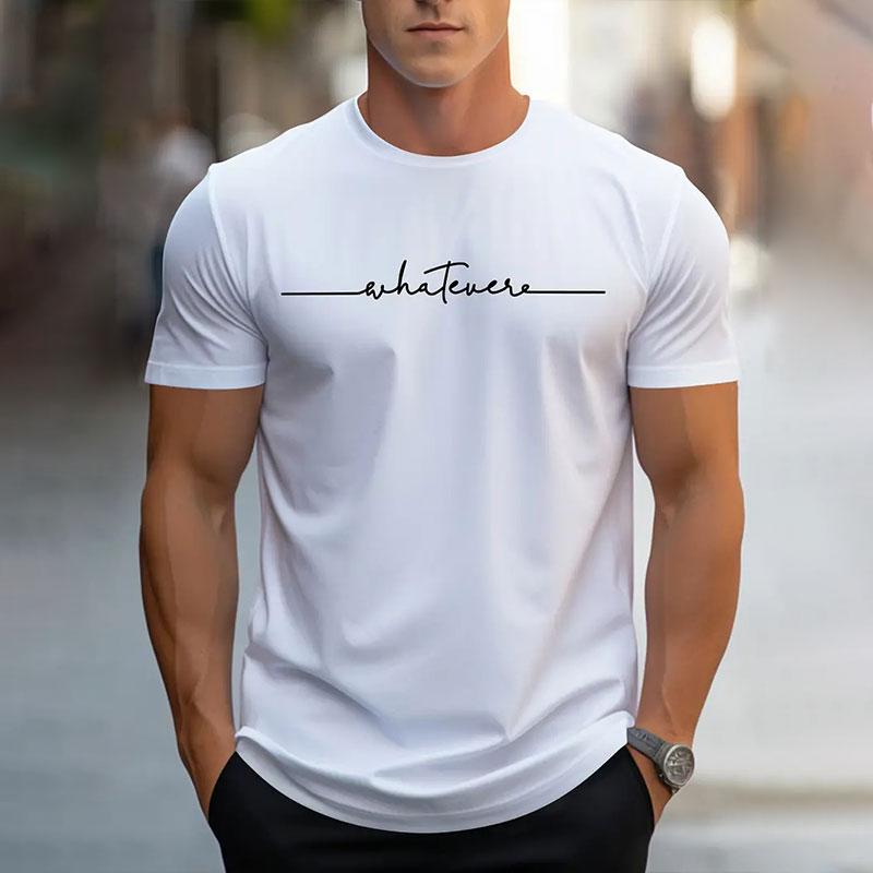 Мужская летняя простая дышащая футболка с коротким рукавом и круглым вырезом, повседневная футболка с буквенным принтом, модная уличная футболка с фото в стиле темперамент