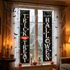 Decorative Party Accessory Halloween Porch Sign Banner, Pumpkin Ghost Awning Hanging Wall Indoor Decoration Door Decoration, Front Wreath Banner Yard