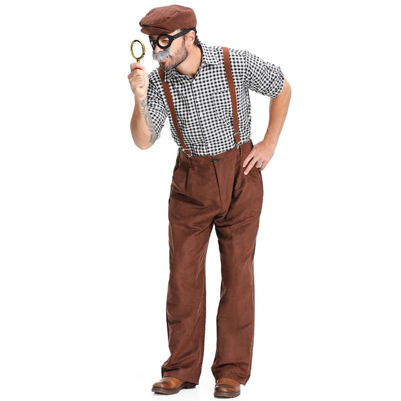 Adult Suspender Pants Plaid Costume Halloween Theater Cosplay
