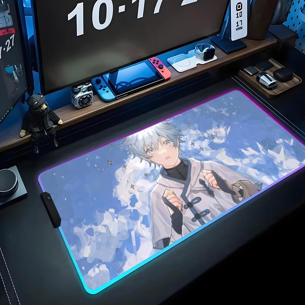 Chongyun Коврик для мыши RGB Игровой коврик для мыши Большой светодиодный коврик Настольный коврик для ПК Светящийся коврик для мыши Большие коврики для клавиатуры Настольный коврик с подсветкой