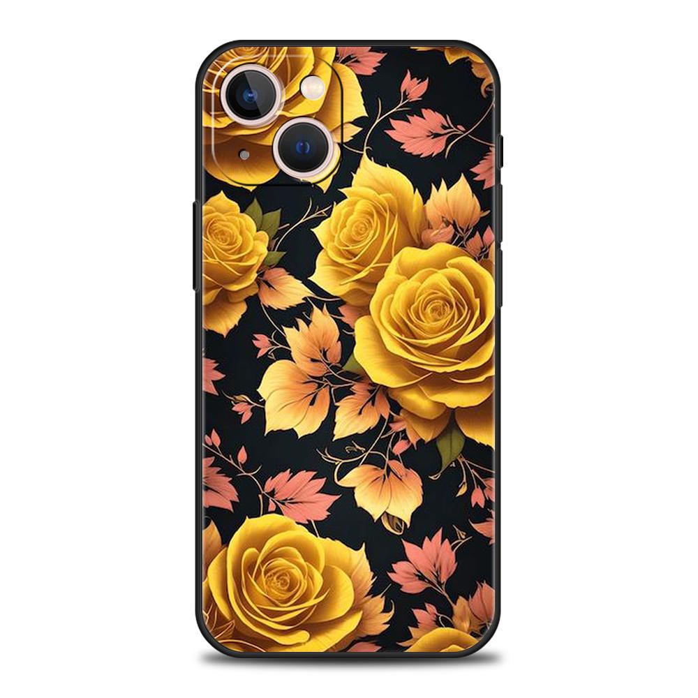 Цветочный чехол для телефона iPhone 16 15 14 13 12 Pro Max 11 Pro Max 7 8 Plus XS XR Ударопрочный силиконовый мягкий чехол Fundas Capas Сумки