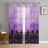 Geometric Abstract Art Purple Marble Sheer Curtains for Living Room Decoration Window Curtains Kitchen Tulle Voile Curtains