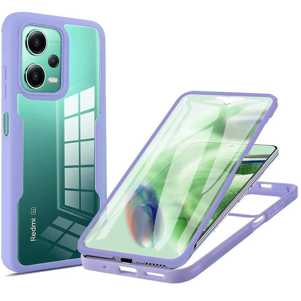 Для Redmi Note 13 Pro Plus 360 Полностью противоударный силиконовый чехол Для Redmi Note 12 Pro 13C 12C 12S A3 Чехол со встроенной защитой экрана