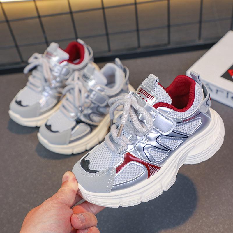 Autumn middle-aged and older children's mesh men's and girls' fashion casual sports shoes dad shoes