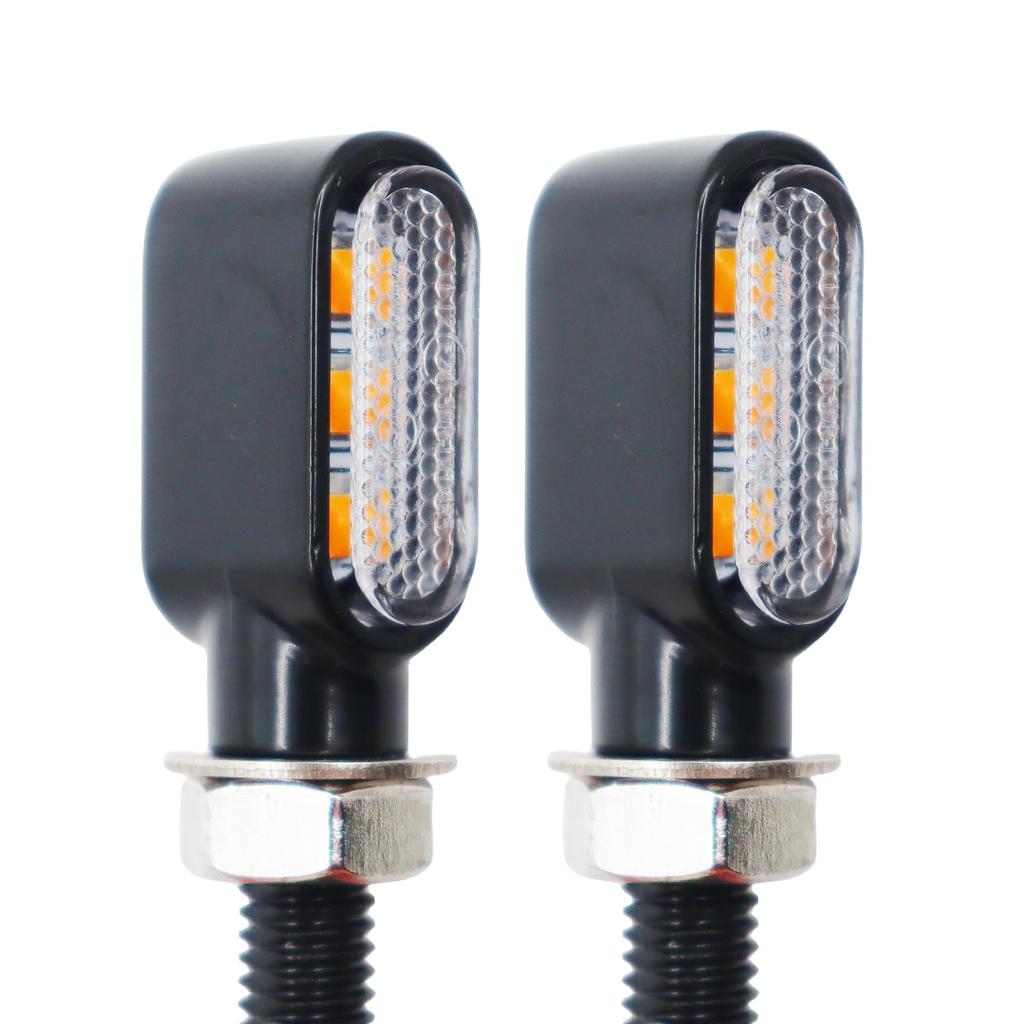 KICARYAJP Motorcycle Turn Signal, LED, Small, High Visibility, Ultra Brightness, General Purpose, Clear, M8,