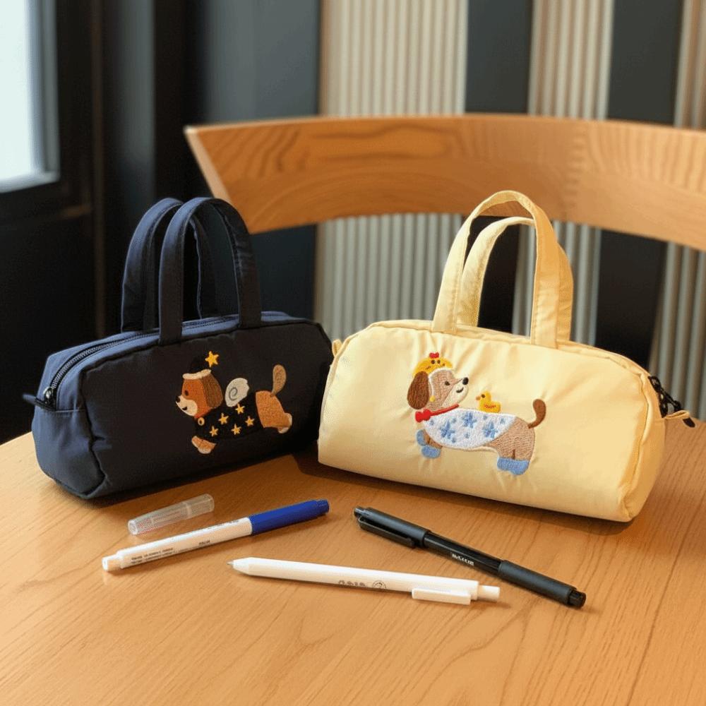 Desktop Storage Cartoon Pencil Case Print Cloth Stationery Bag Stationery Holder