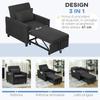 Reclining Sofa Bed Armchair with Side Pockets, in Velvet-Effect Fabric, 74x84x81 cm, Dark Grey