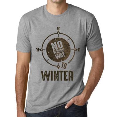 Мужская винтажная футболка Футболка с рисунком No Wrong Way Winter Grey Marl