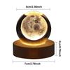 Crystal Ball Night Light Crystal Ball Lamp 3D Engraved Milky Way System Crystal Ball with Wooden Base USB Charging Gift for Kids