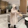 2024 осень-зима новое женское пальто из искусственного меха длиной до колена из овечьей шерсти повседневное пальто с капюшоном из овечьей шерсти