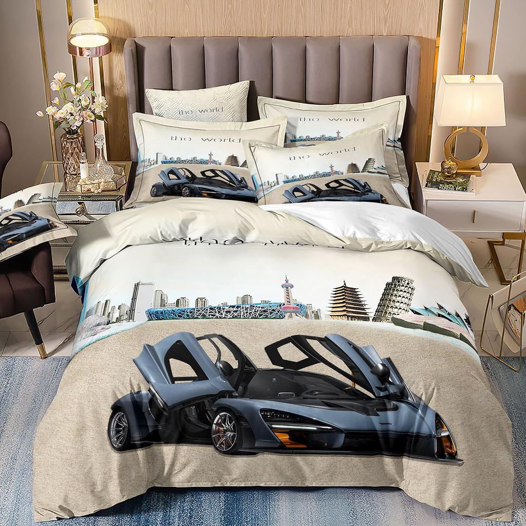 Sports Car Bedding 3D Digital Printing Two-Piece Quilt Set Three-Piece Home Textile