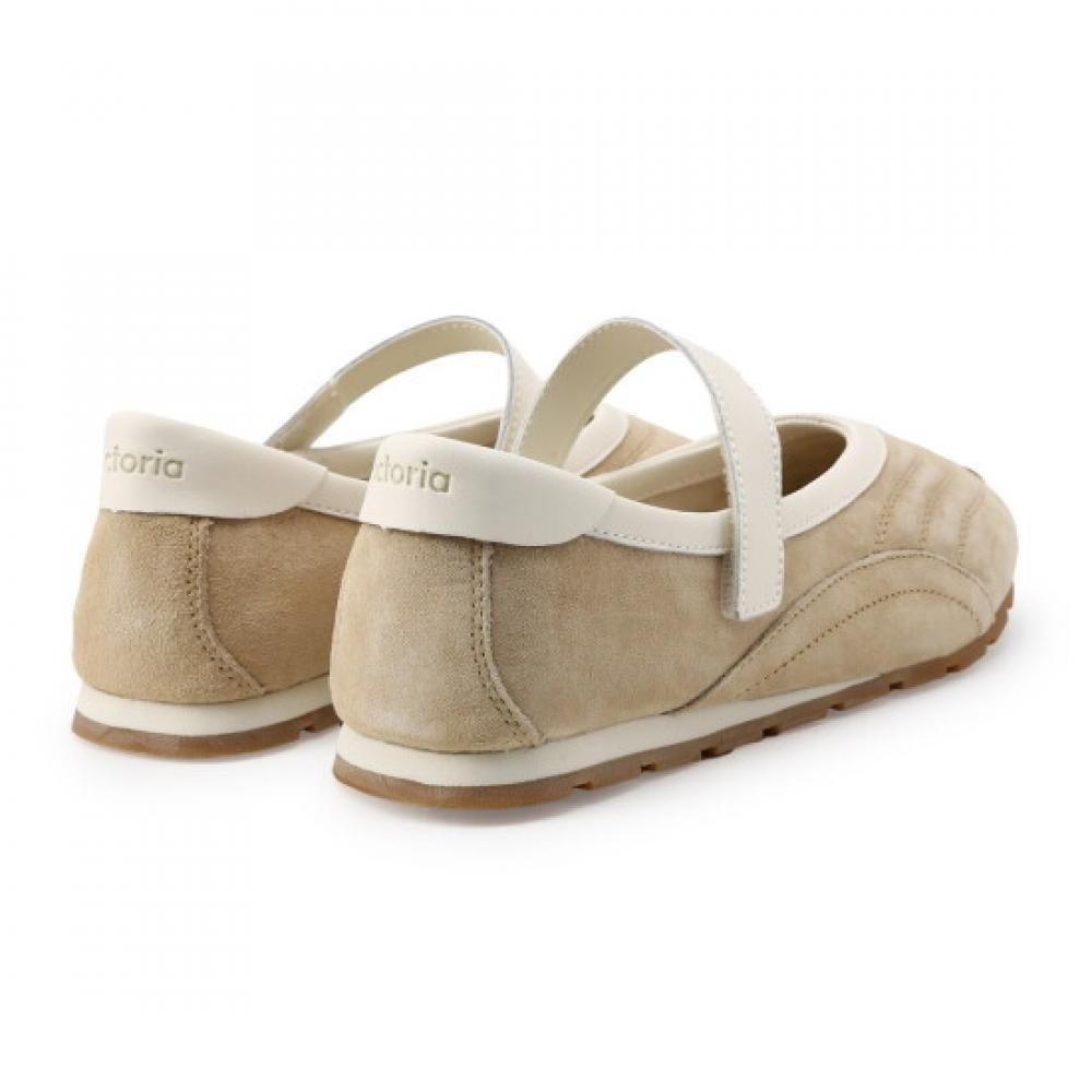 Victoria Shoes Victoria Aster Suede Ballerina Flats Beige 1159107 Beige