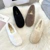 Luxury Lambwool Moccasins Femme Winter Cotton Shoe Women Warm Plush Loafers Comfy Curly Sheep Fur Flats Woman Large Size 40-43