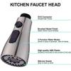 Plastic Water Tap Attachment 3 in 1 Spring Faucet Easy To Install Pull Out Faucet  Replacement Part