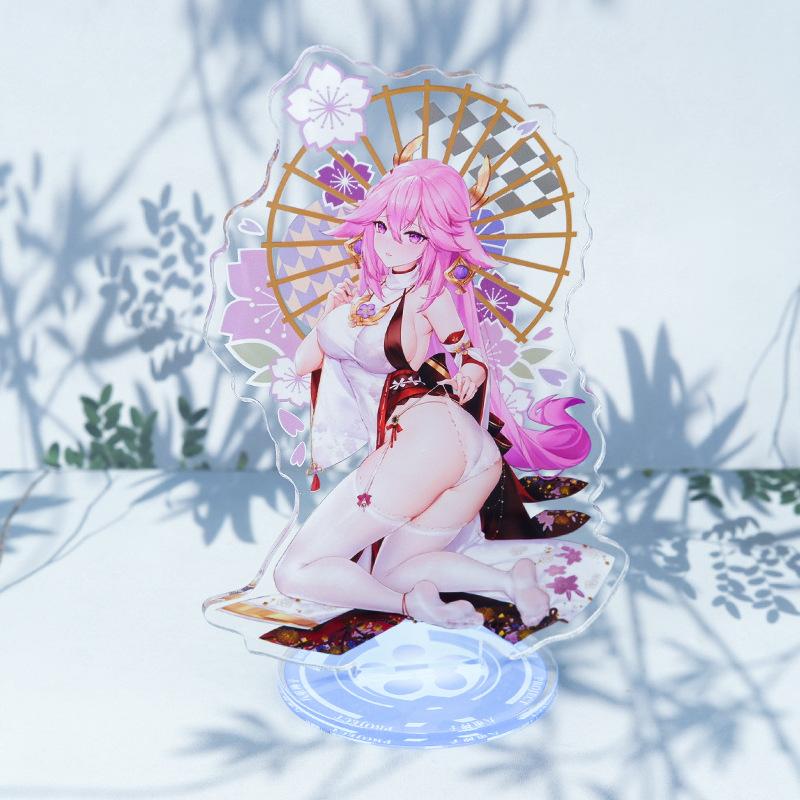 Genshin Anime Cartoon Acrylic Material Figure Puppet Doll Plate Desk Decor Standing Sign Game CollectionKids Collect Toys