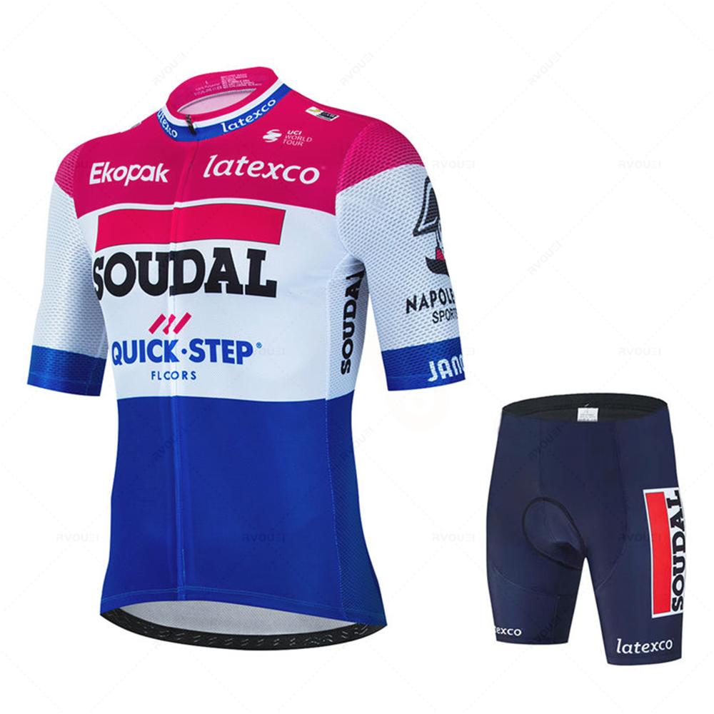 Soudal Quick Step комплект велосипедного трикотажа, летний бельгийский велосипедный дышащий мужской костюм для горного велосипеда Maillot Ropa Ciclismo, униформа, костюм