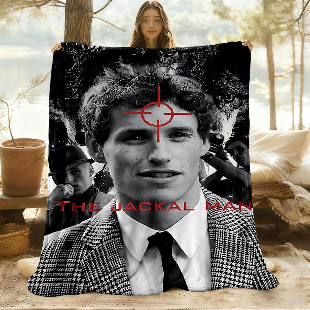 1pc The Day of the Jackal Outdoor Blanket Lightweight Flannel, Soft & Warm, All-Season Use for Sofa, Outdoor, Camping, Living Room, Office022