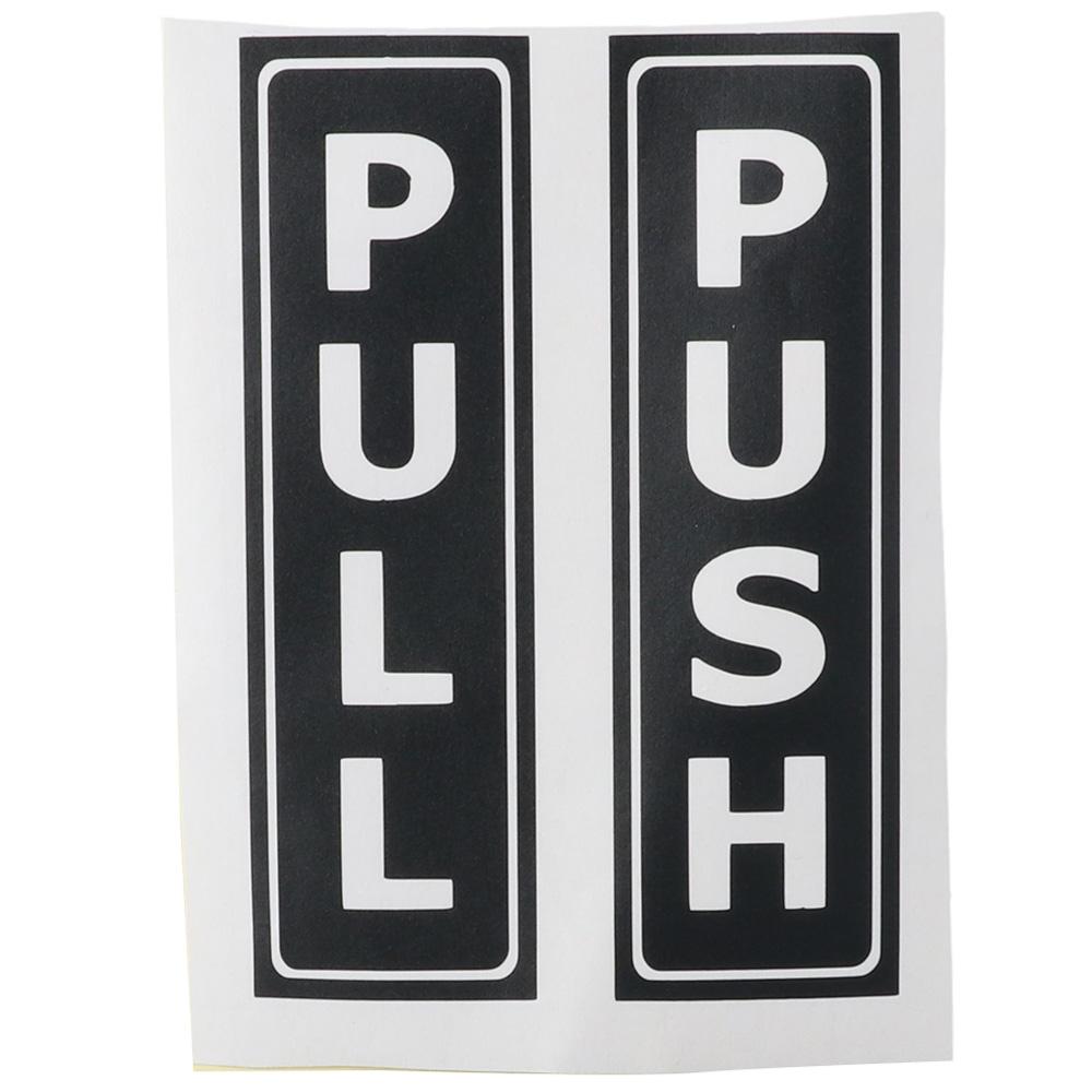 Self-Adhesive Door Sign Black Push Pull Stickers 2Set   Stores
