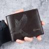Short men's wallet thin   high-value eagle pattern student youth soft leather coin purse card package
