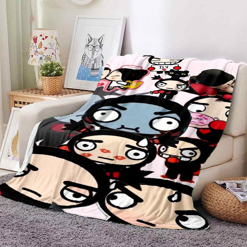 Chinese Doll P-Pucca Garu Blanket 3D Printed Cute Anime Cartoon Character Blanket Sofa Cover Blanket Air Conditioner Bed Sheet
