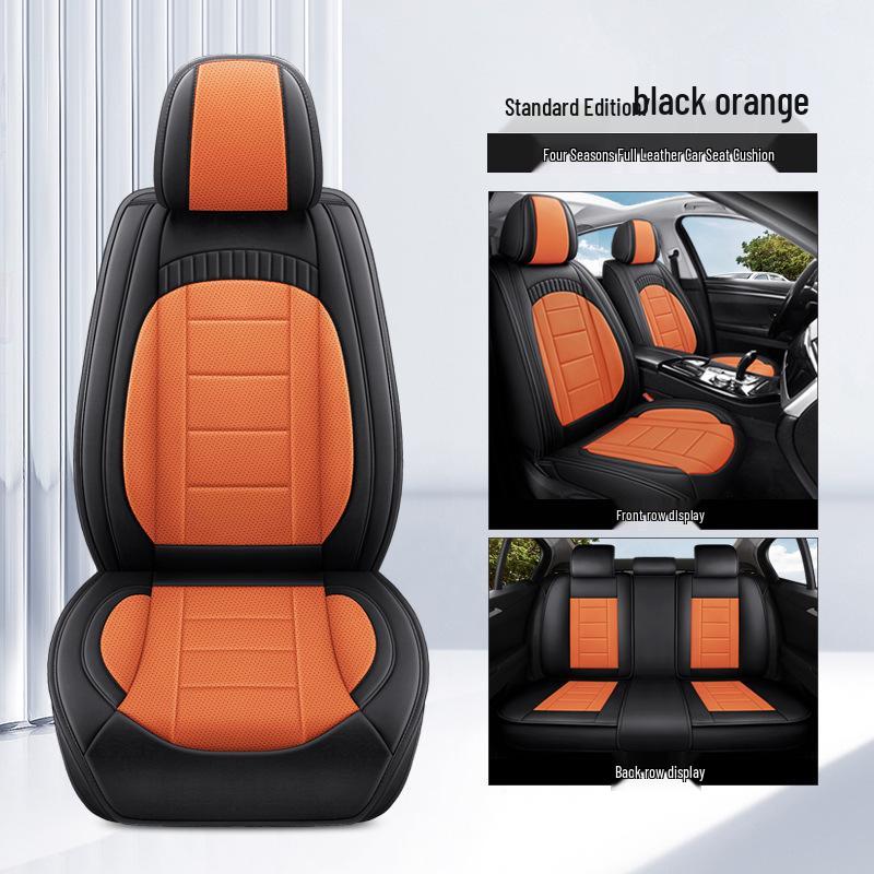 Universal Full Leather Car Seat Cushion, All-Season Coverage for SUV, Truck, Sedan PG42