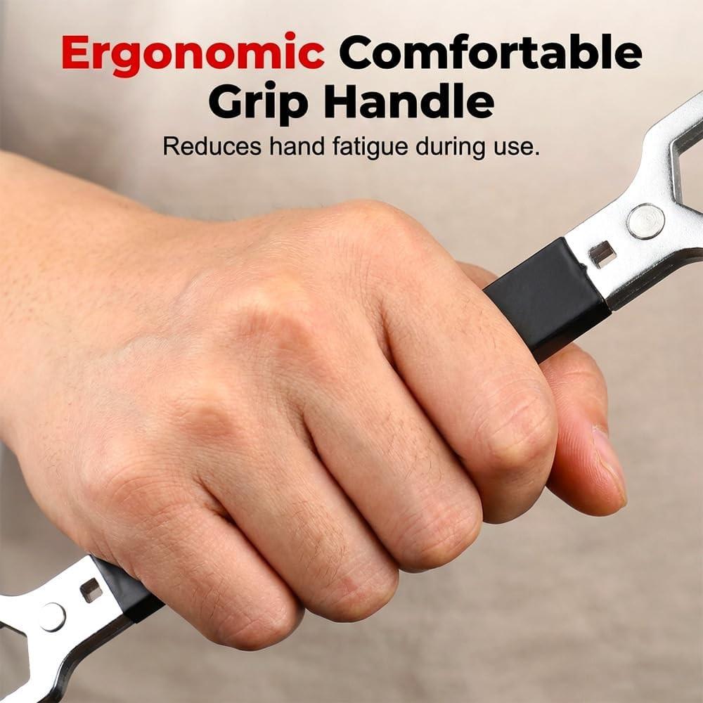 Double-headed wrench, self-adjusting universal wrench, double-ended design, multi-function self-tightening wrench