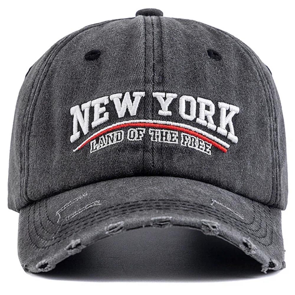 Новая унисекс винтажная стираная хлопковая кепка с вышивкой New York, бейсболка для мужчин и женщин, ретро уличное искусство, уличная одежда, кепки для пап
