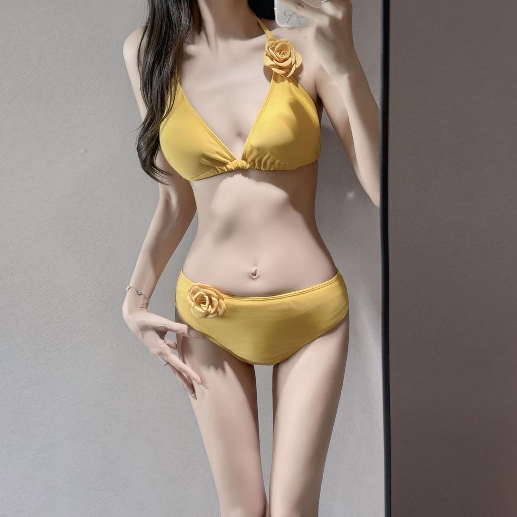 Bikini split long dress beach island vacation swimsuit women's bikini three-piece set sexy hot spring summer