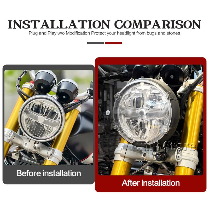 For BMW R18 Classic R12 NineT 2024 2025 R9T R nineT Scrambler Pure Motorcycle Accessorie Headlight Guard Protector Grille Cover