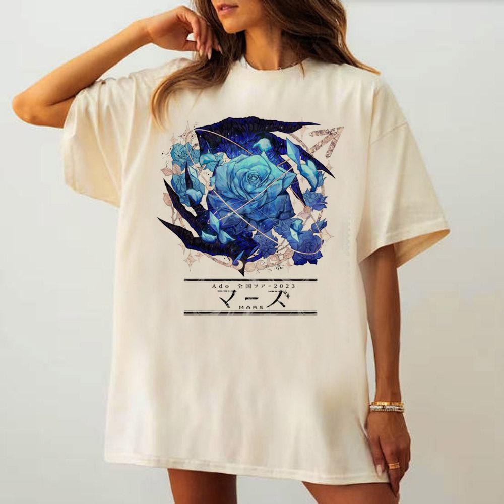 Ado Tshirt Female Trendy Digital Breathable Classic Tshirt Vintage Anime Pastel Breathable Aesthetic Gothic