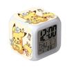 Colorful Led Pikachu Thermometer Alarm Clock For Kids' Room