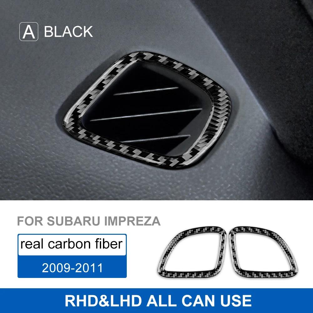 For Subaru Impreza 2009-2011 Real Soft Carbon Fiber Sticker Car Interior Side Air Outlet Defogger Vent Trim Frame Accessories