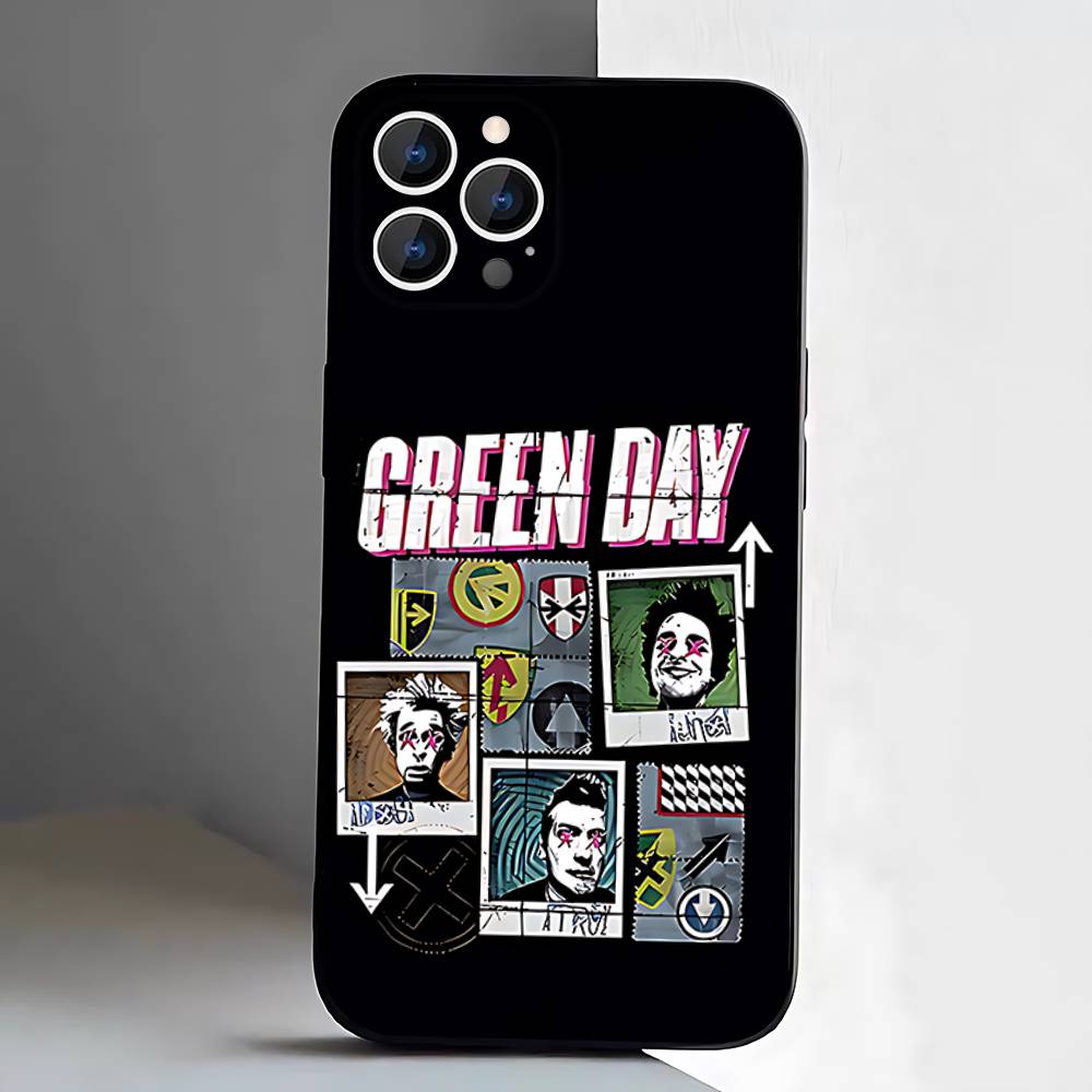 Чехол для телефона Band G-Green Rock Day для iPhone 17,16,15,14,13,12,11,Pro,XS,Max,XR,Plus,E,SE4,Mini, Черный Мягкий Чехол