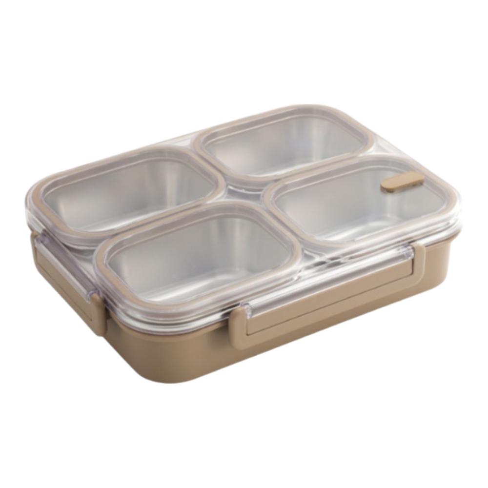 Stainless Steel Lunch Box Divided Food Storage Box Portable Food Container School/Office
