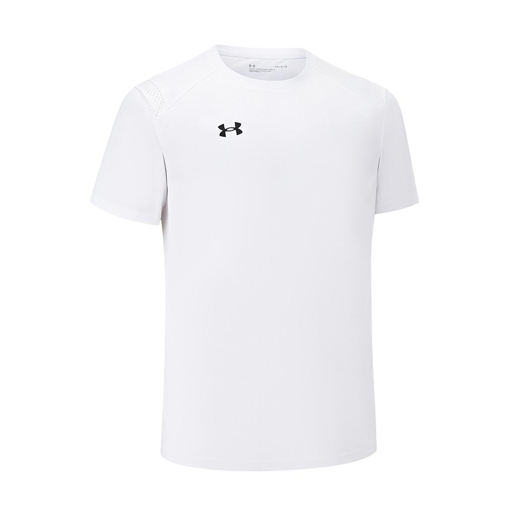Under Armour Solid Color Simple Logo Print Outdoor Breathable Crew Neck Short Sleeve Jersey Set Unisex Sportswear 21500525-100+24500204-001